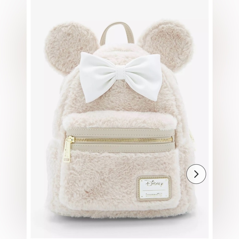 Disney Loungefly Faux Fur Minnie Ears Backpack